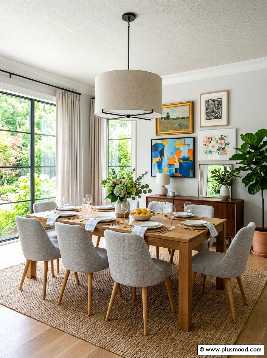 Transitional Summer Dining Room Space - 25 summer dining room decor ideas