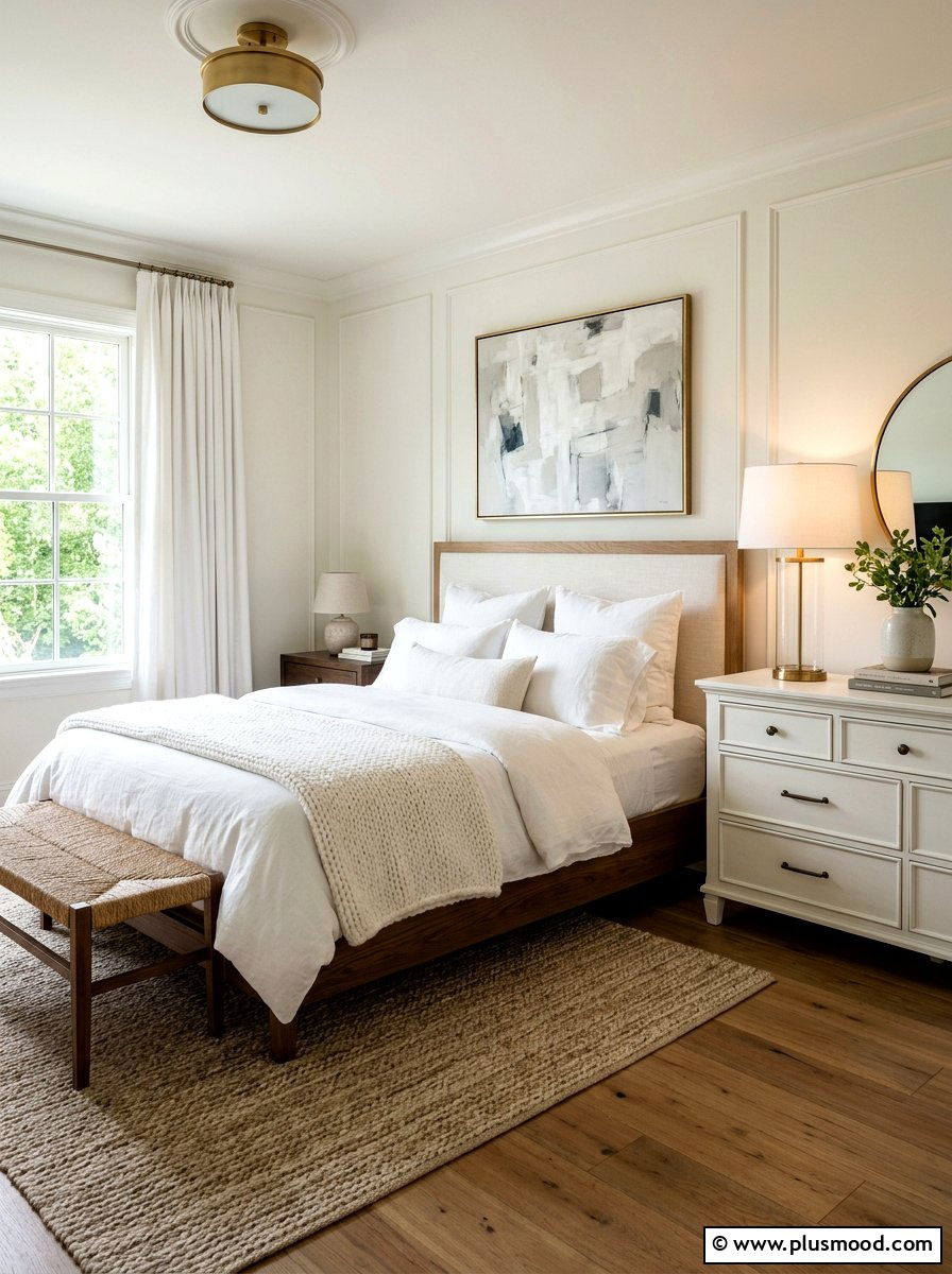 Transitional White Bedroom - 25 white summer bedroom ideas