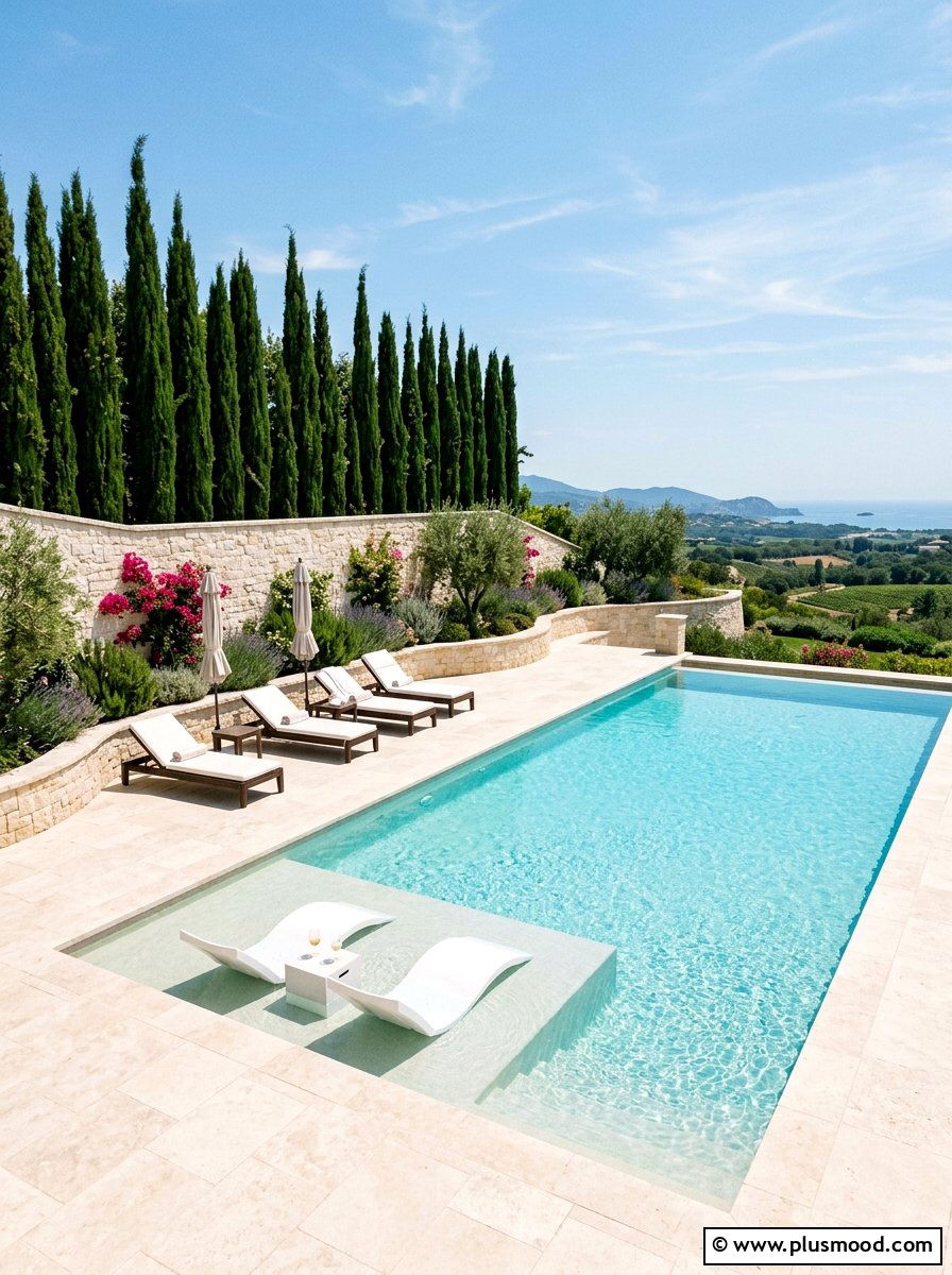 Travertine Retaining Wall Pool - 25 pool landscaping ideas with retaining wall