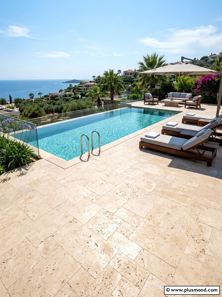 Travertine Rock Paving - 25 pool landscaping ideas with rocks