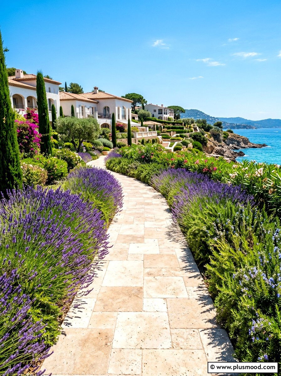 Travertine Stone Path - 25 summer backyard path ideas