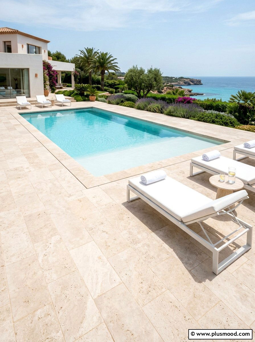 Travertine Tile Pool Deck - 25 pool landscaping ideas for Florida homes