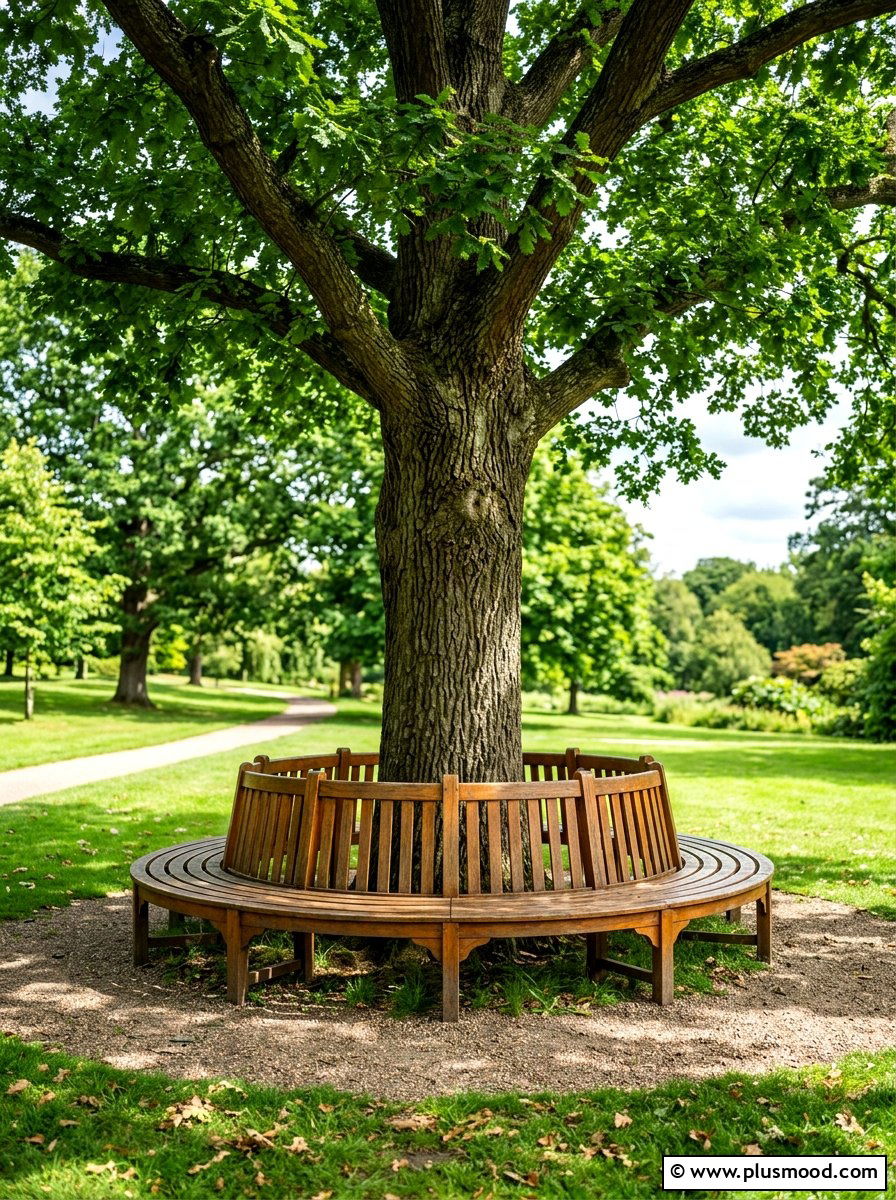 Tree Bench - 25 budget summer backyard makeover ideas