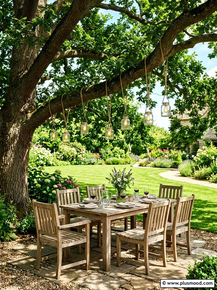 Tree Shade Dining Area - 25 summer outdoor dining ideas