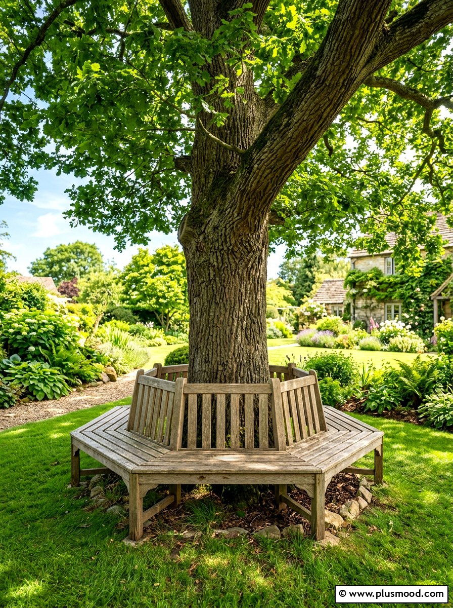 Tree Surround Bench - 25 summer patio seating ideas