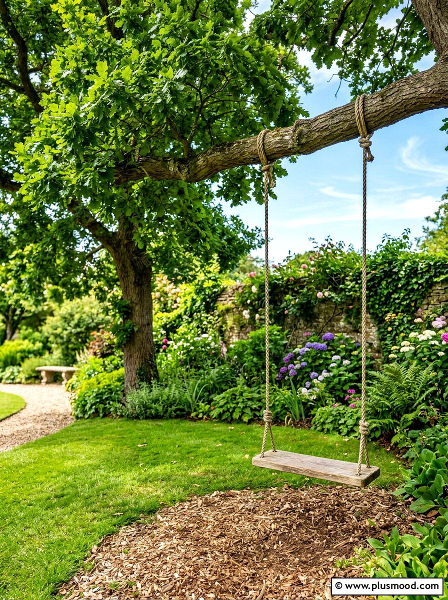 Tree Swing Corner - 25 summer casual backyard entertaining ideas