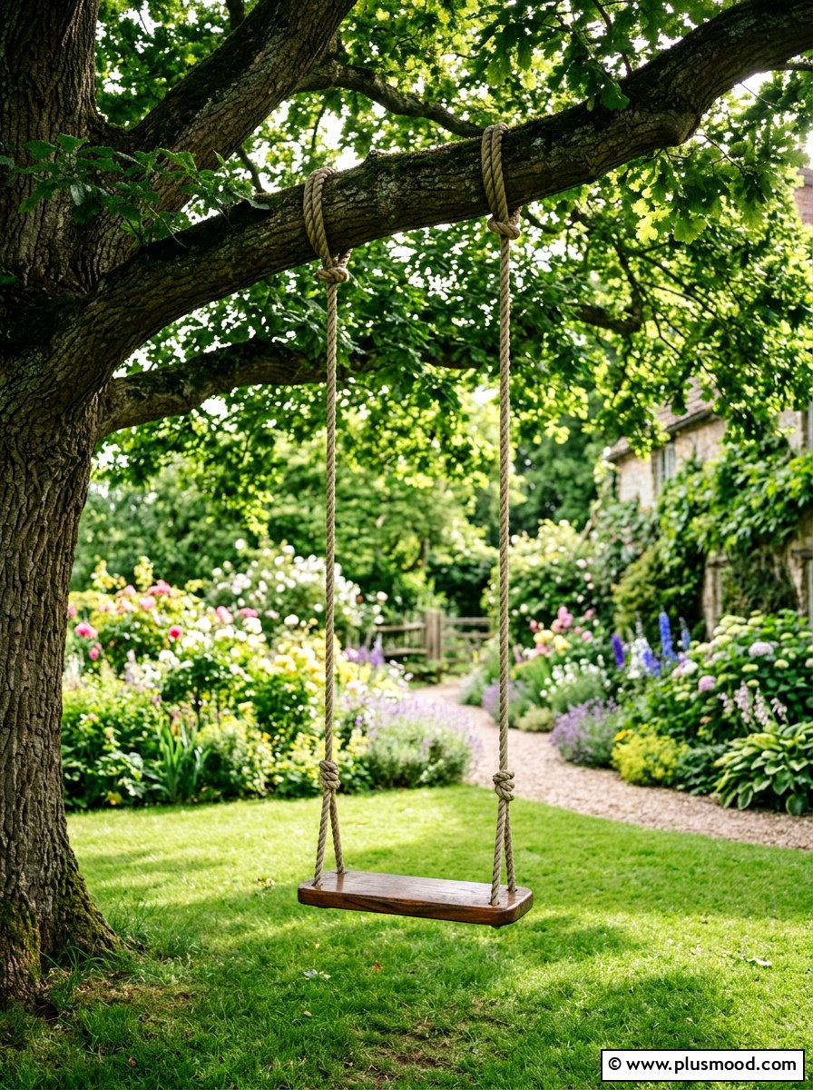 Tree swing seat - 25 easy summer backyard makeover ideas