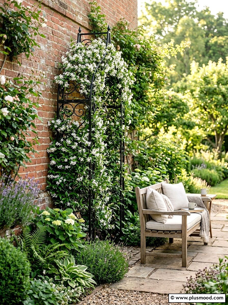 Trellis Climbing Plant - 25 outdoor garden decor ideas with vertical garden
