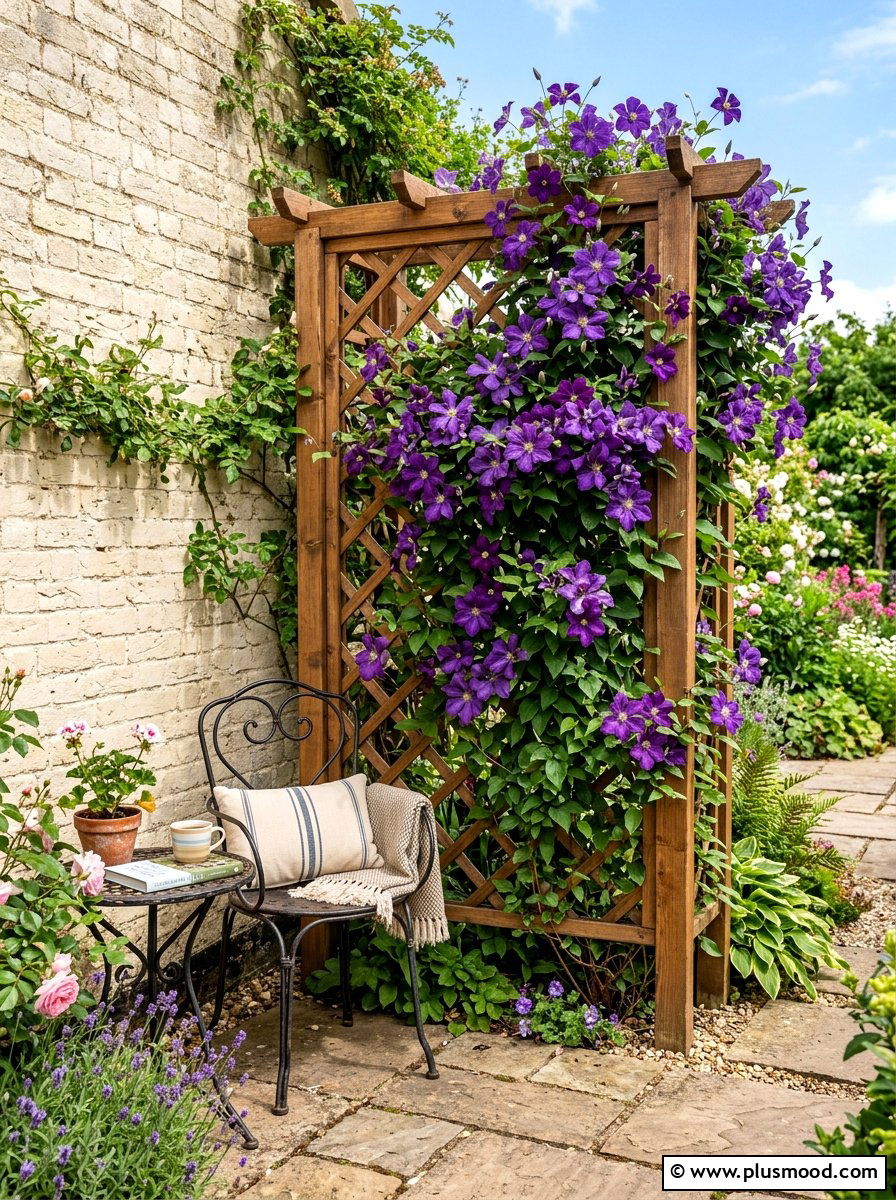 Trellis Climbing Vines - 25 summer budget landscaping ideas