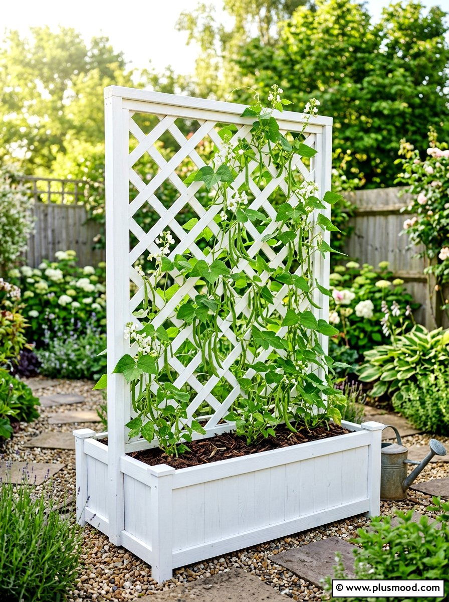 Trellis Planter Box - 25 summer vegetable planter ideas