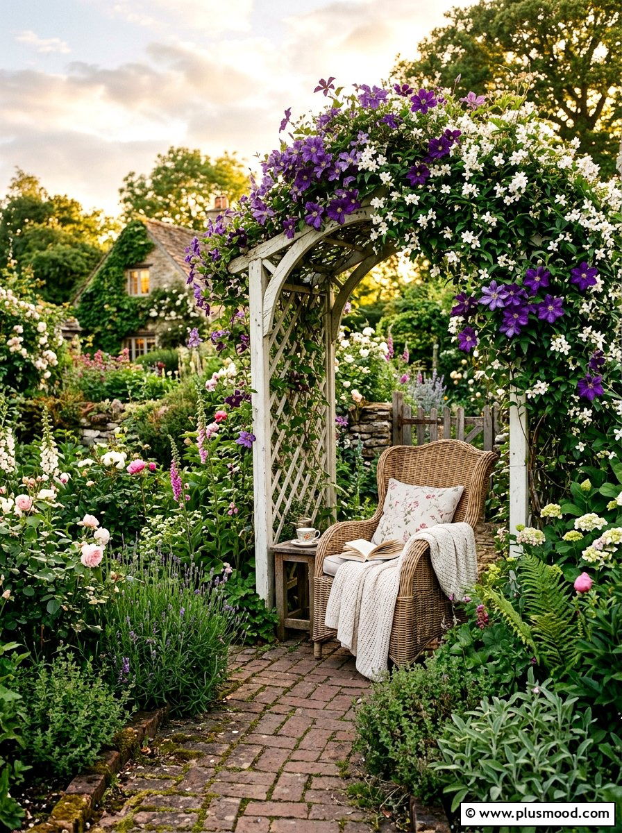 Trellis With Climbing Plants - 25 small backyard ideas with privacy screen