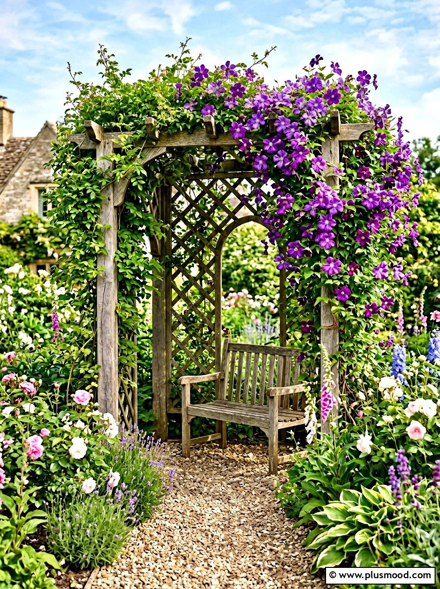 Trellis With Climbing Vines - 25 small backyard ideas for small families