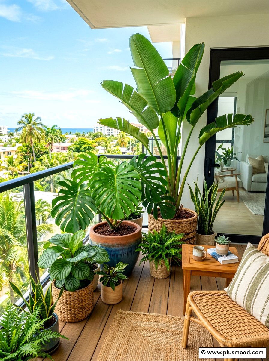 Tropical Apartment Balcony Plants - 25 summer apartment patio ideas