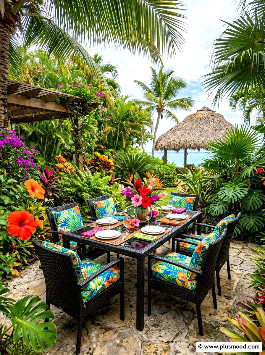 Tropical Backyard Dining - 25 summer backyard dining ideas