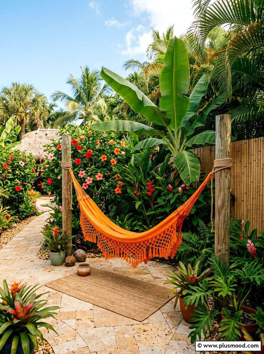 Tropical Backyard Hammock Design - 25 small backyard ideas with hammock