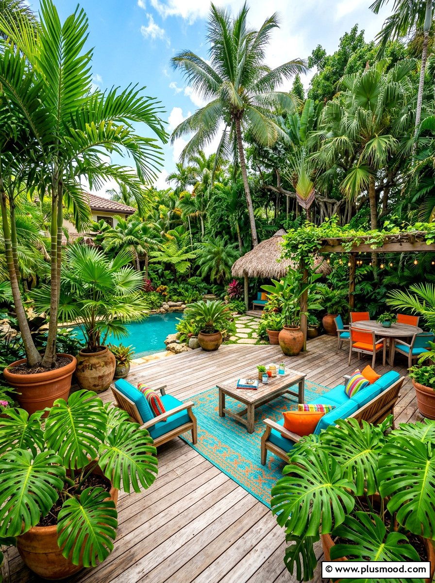 Tropical Backyard Plants - 25 summer patio makeover ideas