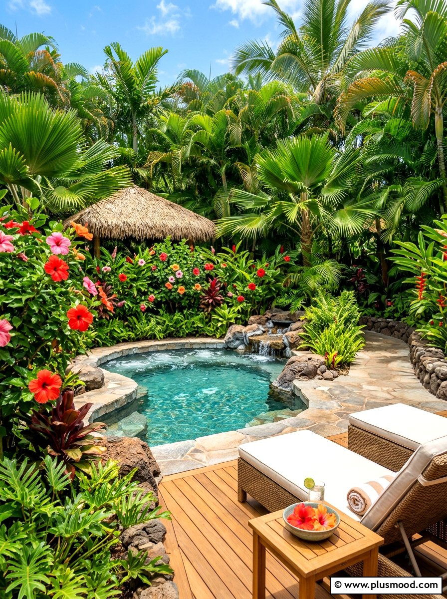 Tropical Backyard Spa - 25 summer backyard spa ideas