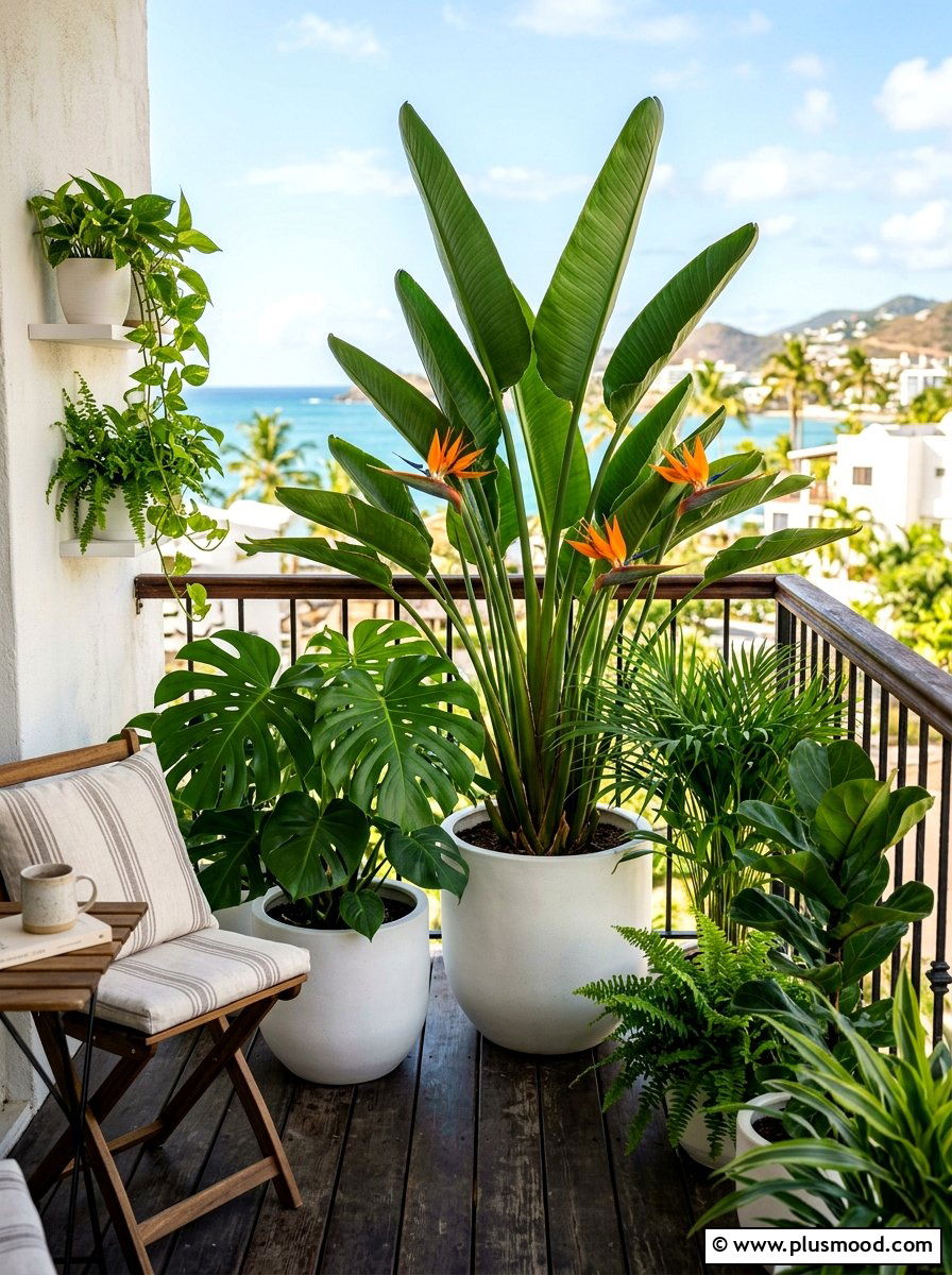 Tropical Balcony Plants - 25 small backyard ideas for apartments