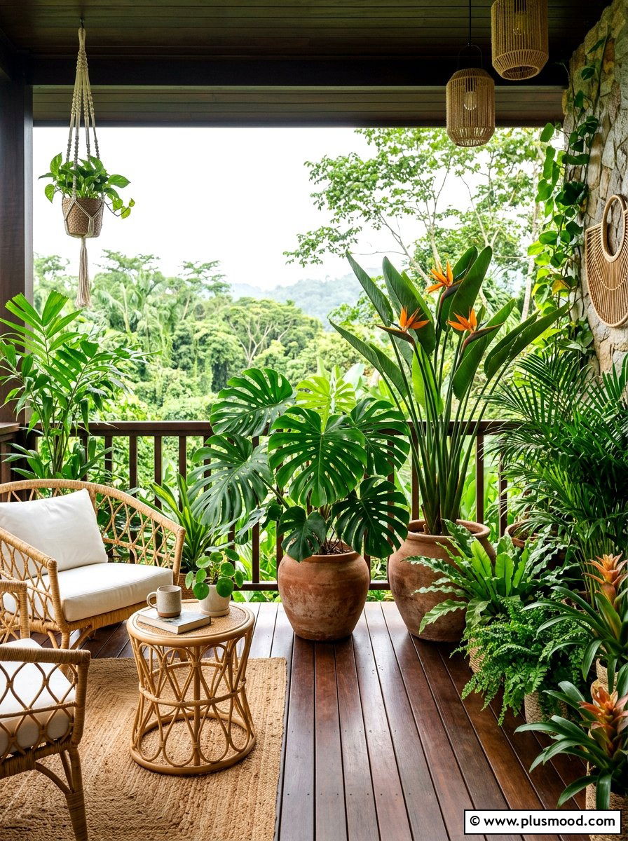 Tropical Balcony Plants - 25 summer cozy balcony ideas