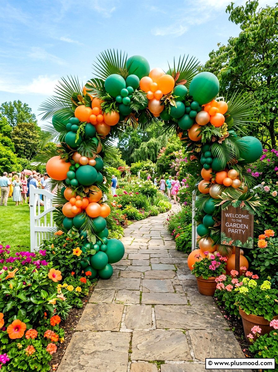 Tropical Balloon Arch - 25 summer tropical party decor ideas