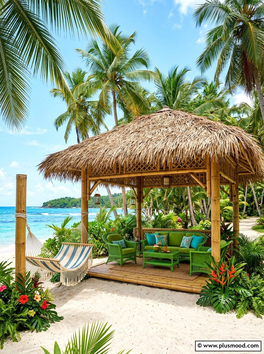 Tropical Bamboo Cabana - 25 summer cabana ideas