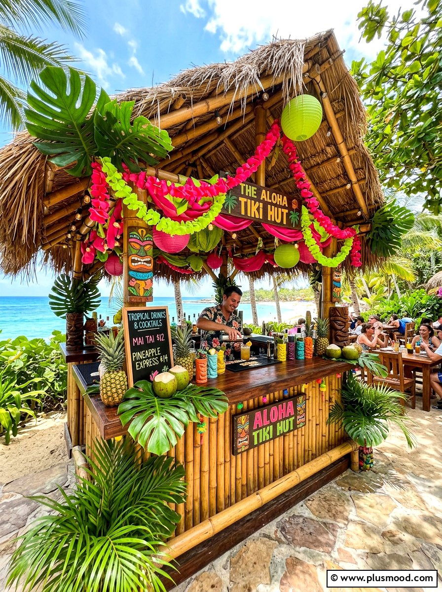 Tropical Bar Setup - 25 summer outdoor buffet ideas