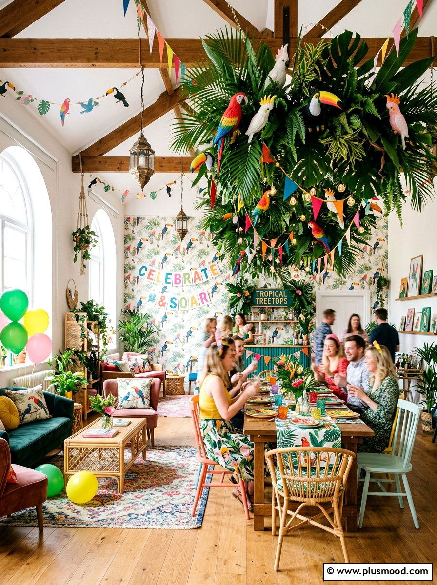 Tropical Bird Decor - 25 summer tropical party decor ideas