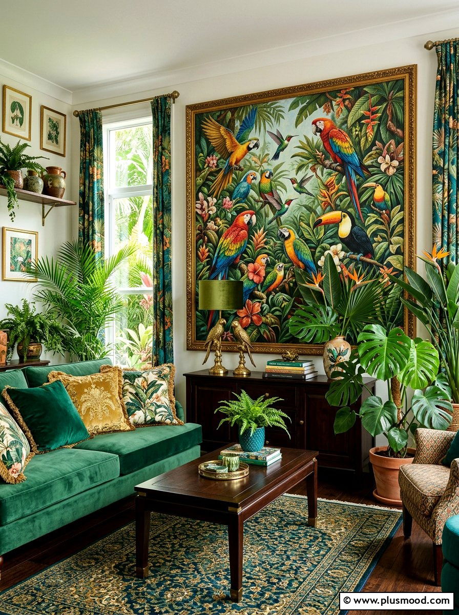 Tropical Bird Wall Art - 25 summer wall art ideas for living room