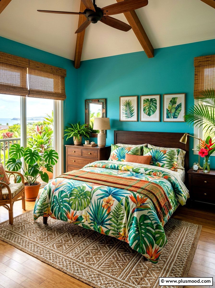 Tropical Blue Green Bedroom - 25 blue summer bedroom ideas