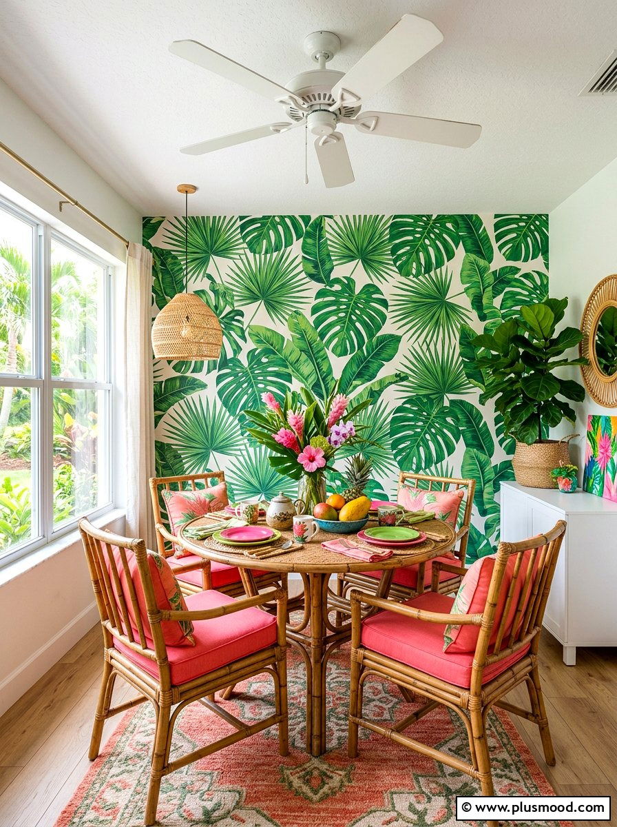 Tropical Breakfast Nook - 25 summer breakfast nook decor ideas