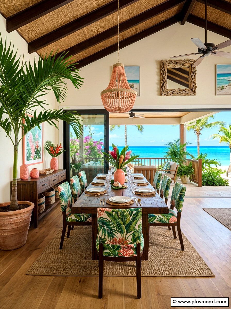 Tropical Coastal Dining Room - 25 summer coastal dining room ideas