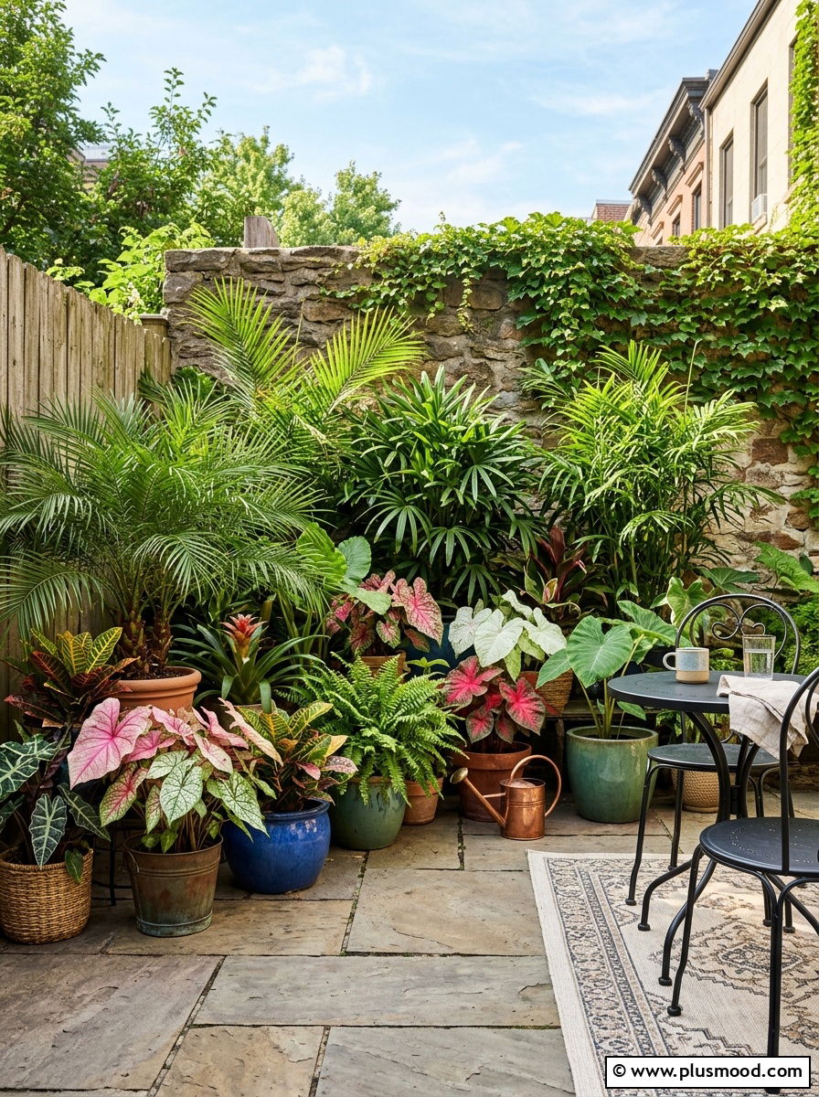 Tropical Container Garden Arrangement - 25 outdoor garden decor ideas with tropical plants
