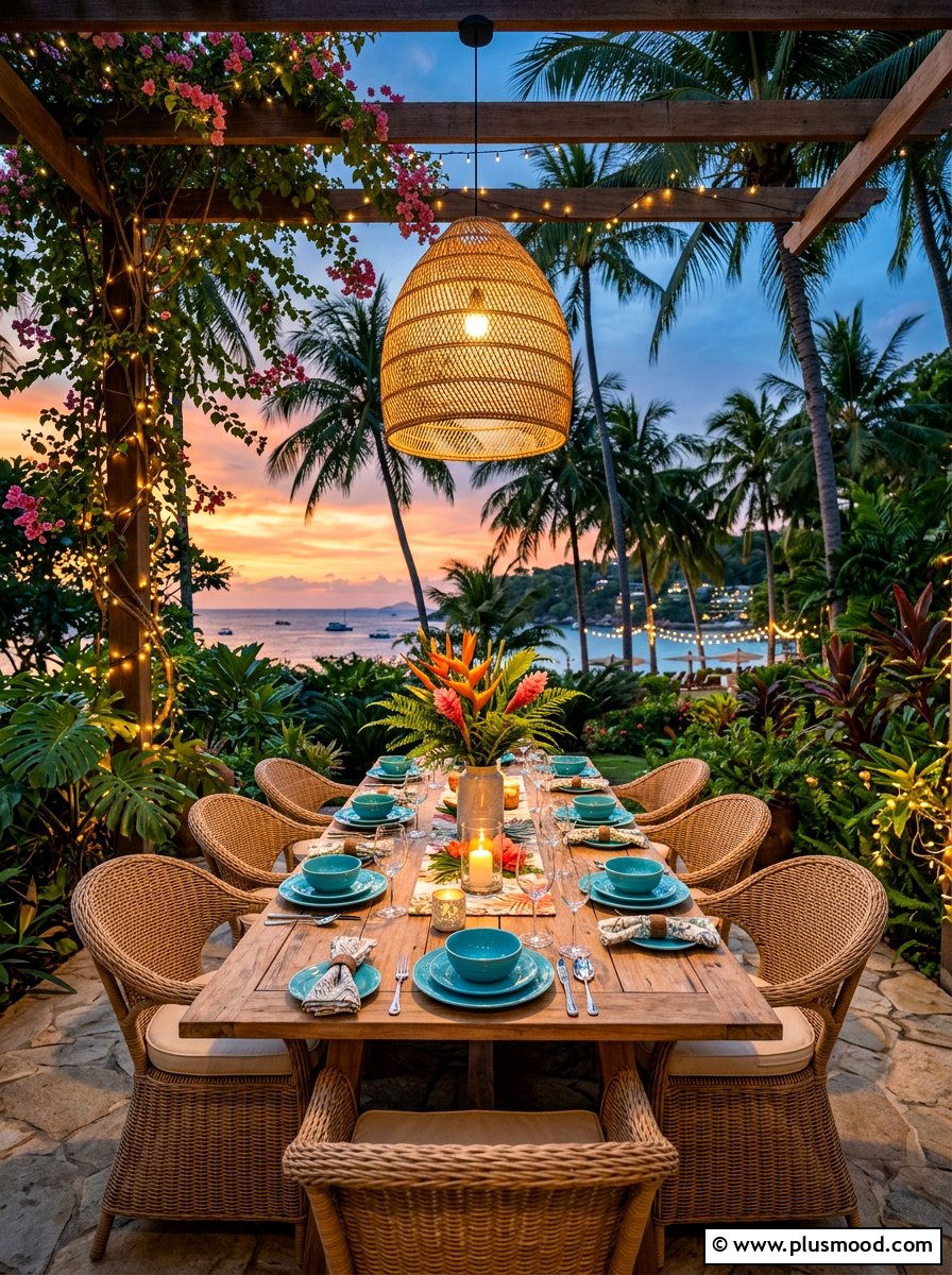 Tropical Dining Area - 25 summer tropical patio ideas