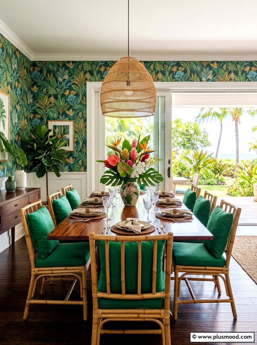Tropical Dining Room - 25 cute summer home decor ideas