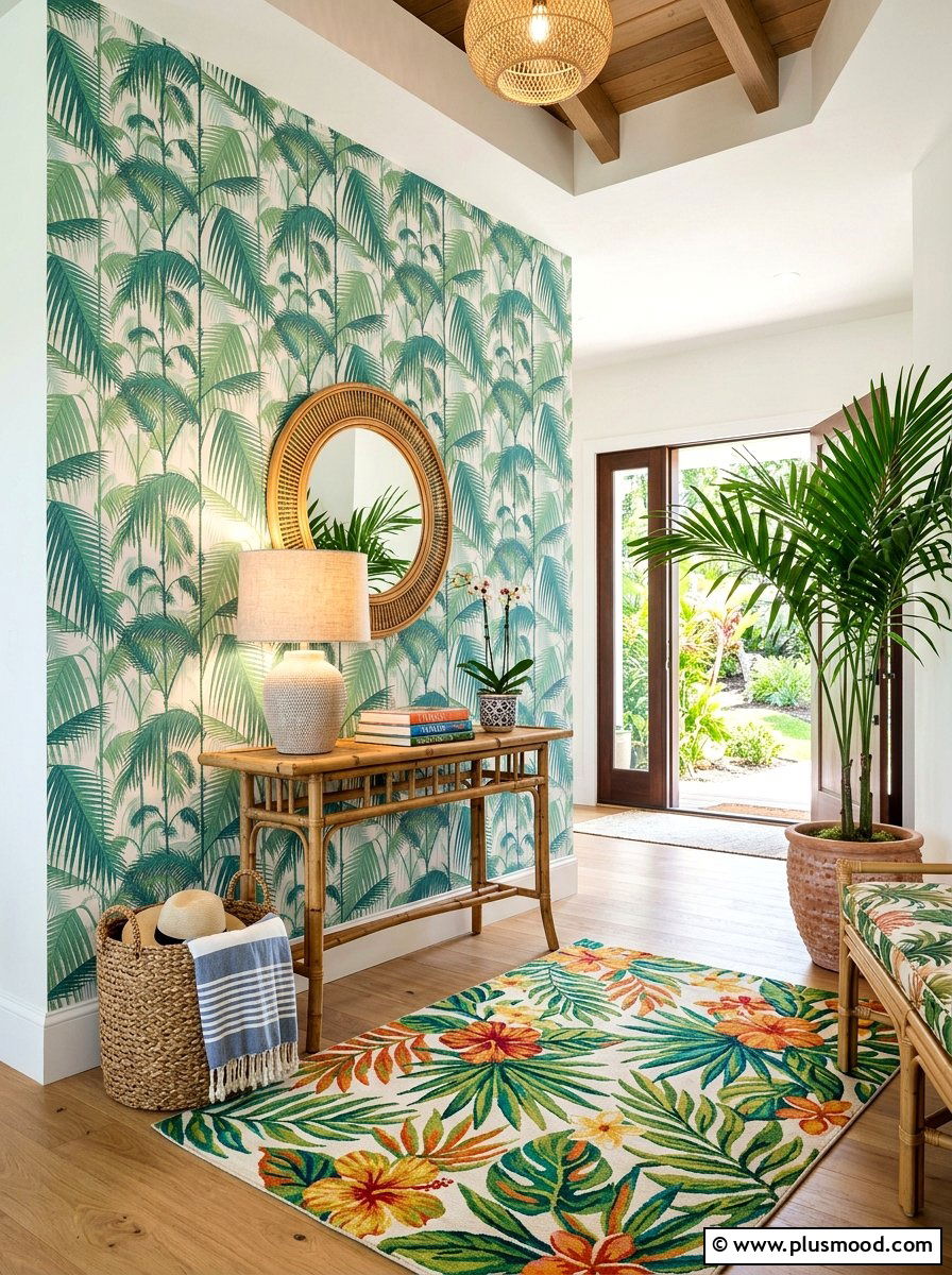 Tropical Entryway - 25 mid summer home decor ideas
