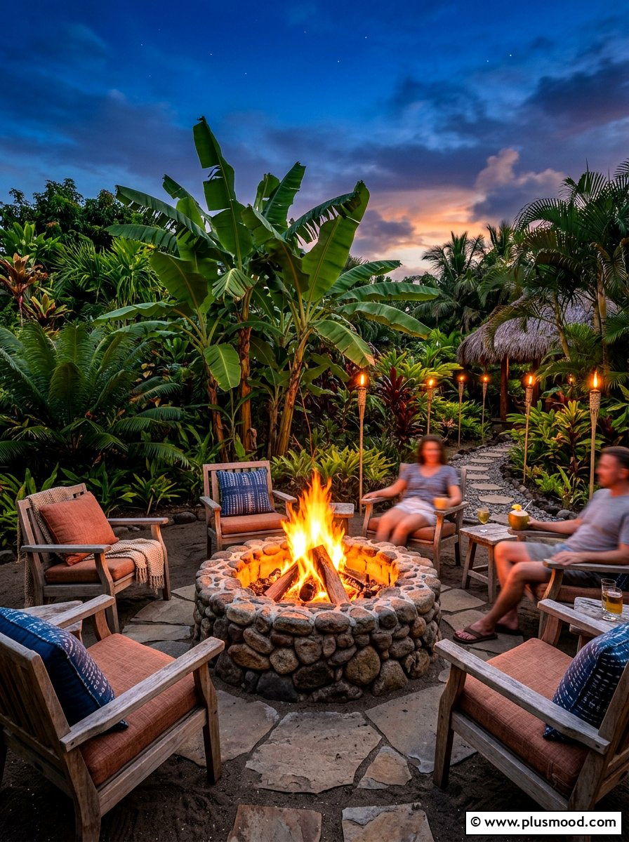 Tropical Fire Pit - 25 summer tropical patio ideas