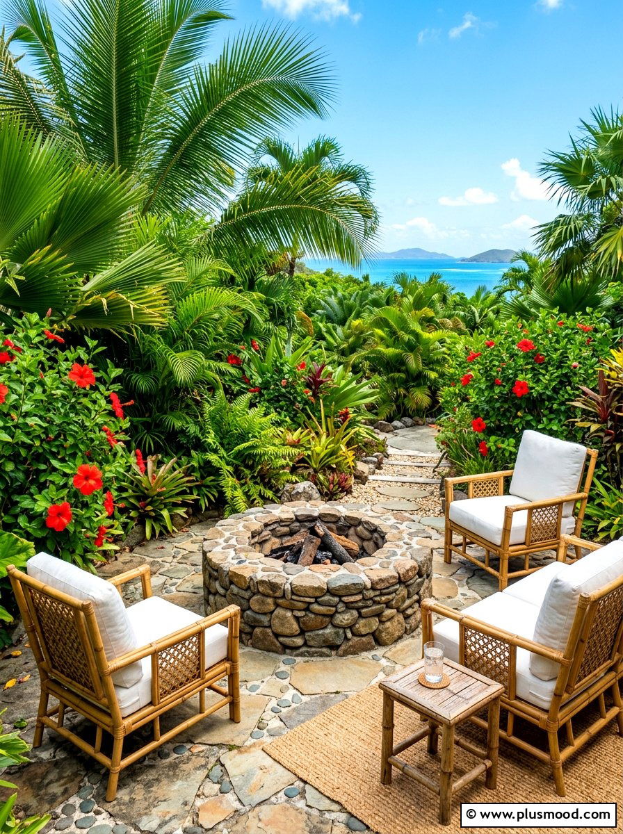 Tropical Fire Pit Landscaping - 25 summer backyard fire pit ideas