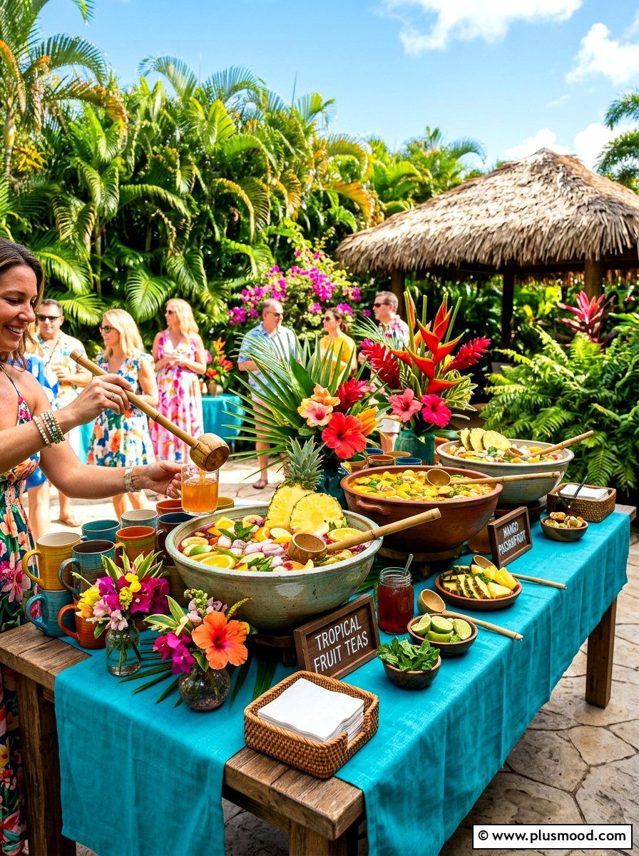 Tropical Fruit Tea Buffet - 25 summer iced tea bar ideas