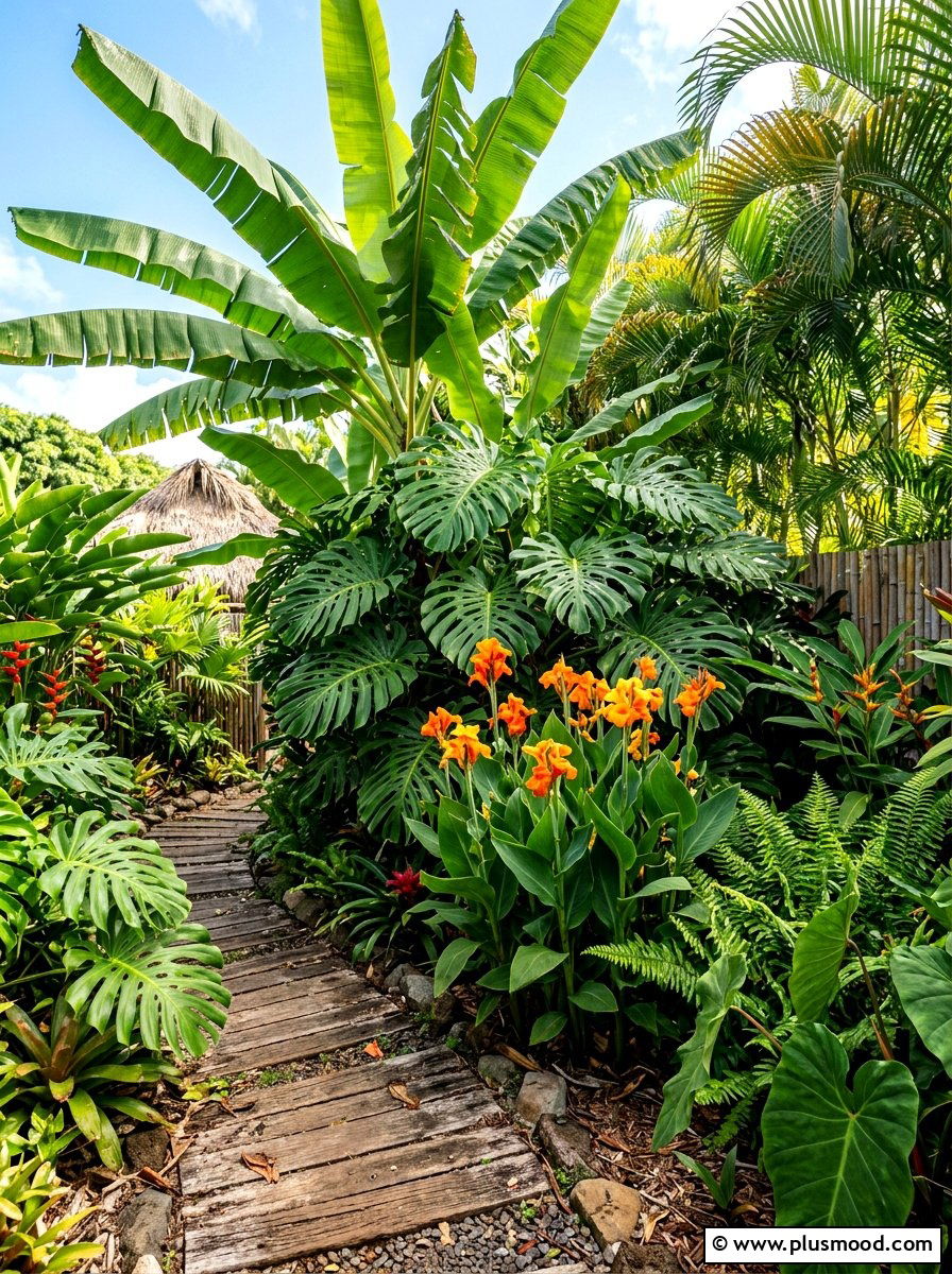 Tropical Garden Corner - 25 Small Backyard Ideas