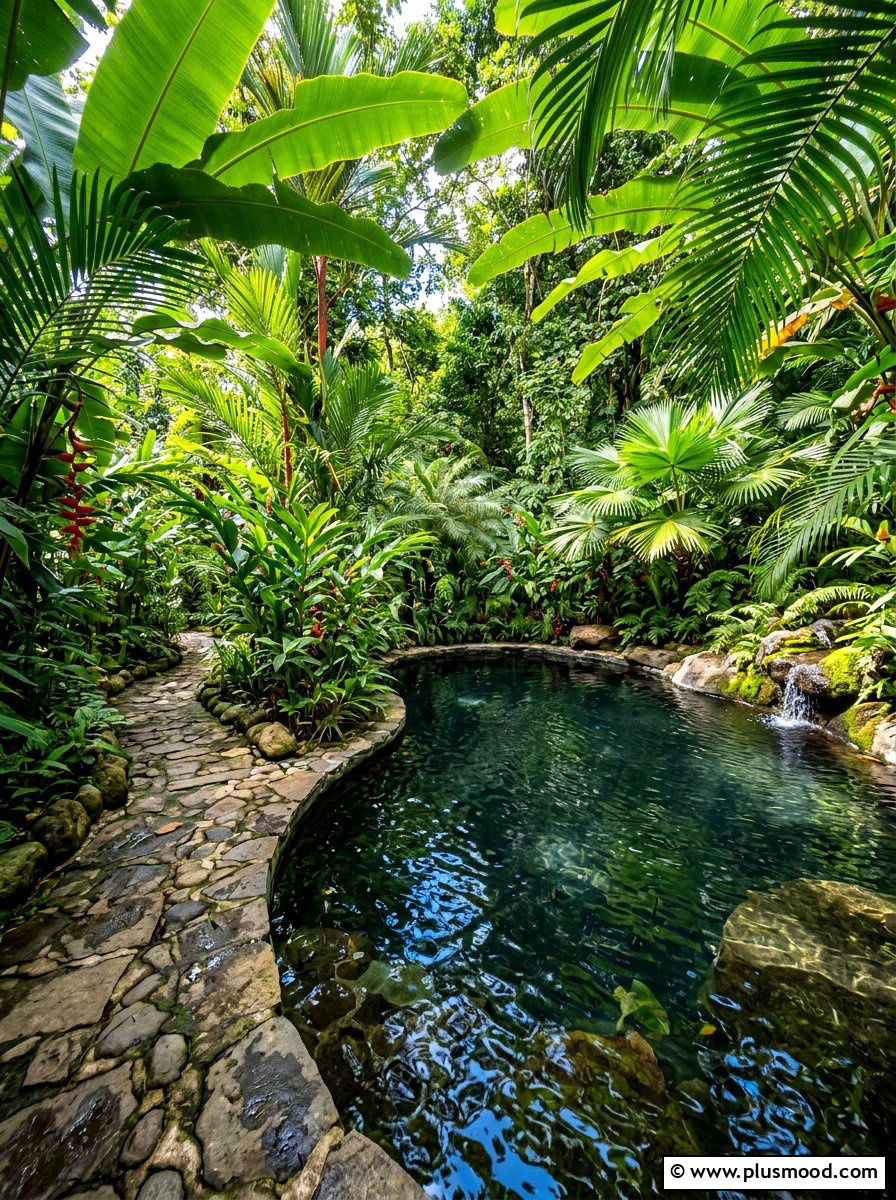 Tropical Garden Pool - 25 summer backyard pool ideas