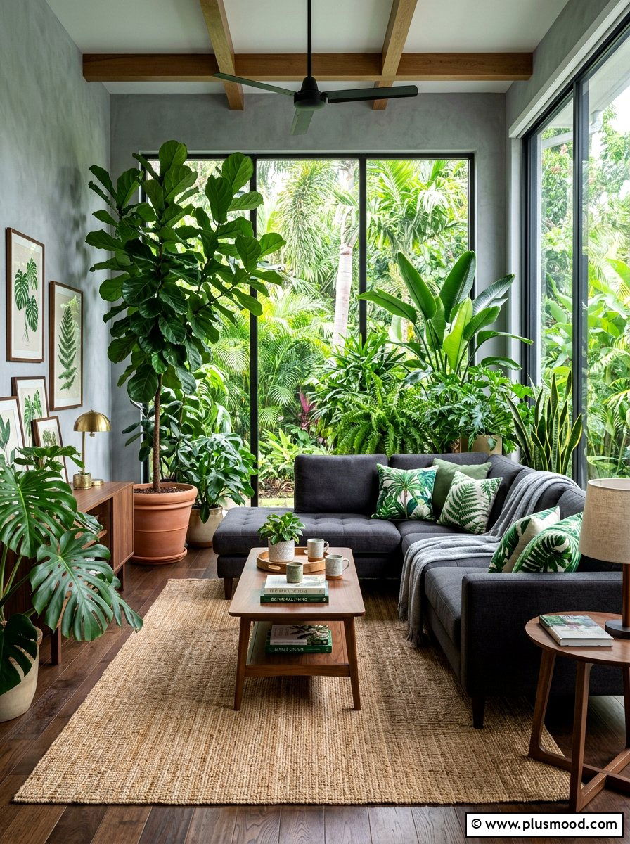 Tropical Gray Living Room - 25 summer decor ideas for gray living room