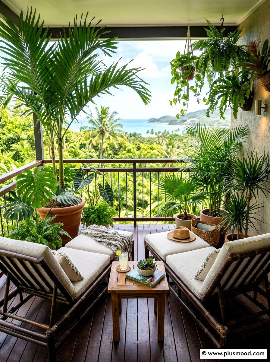 Tropical Greenery Balcony Layout - 25 summer coastal balcony ideas