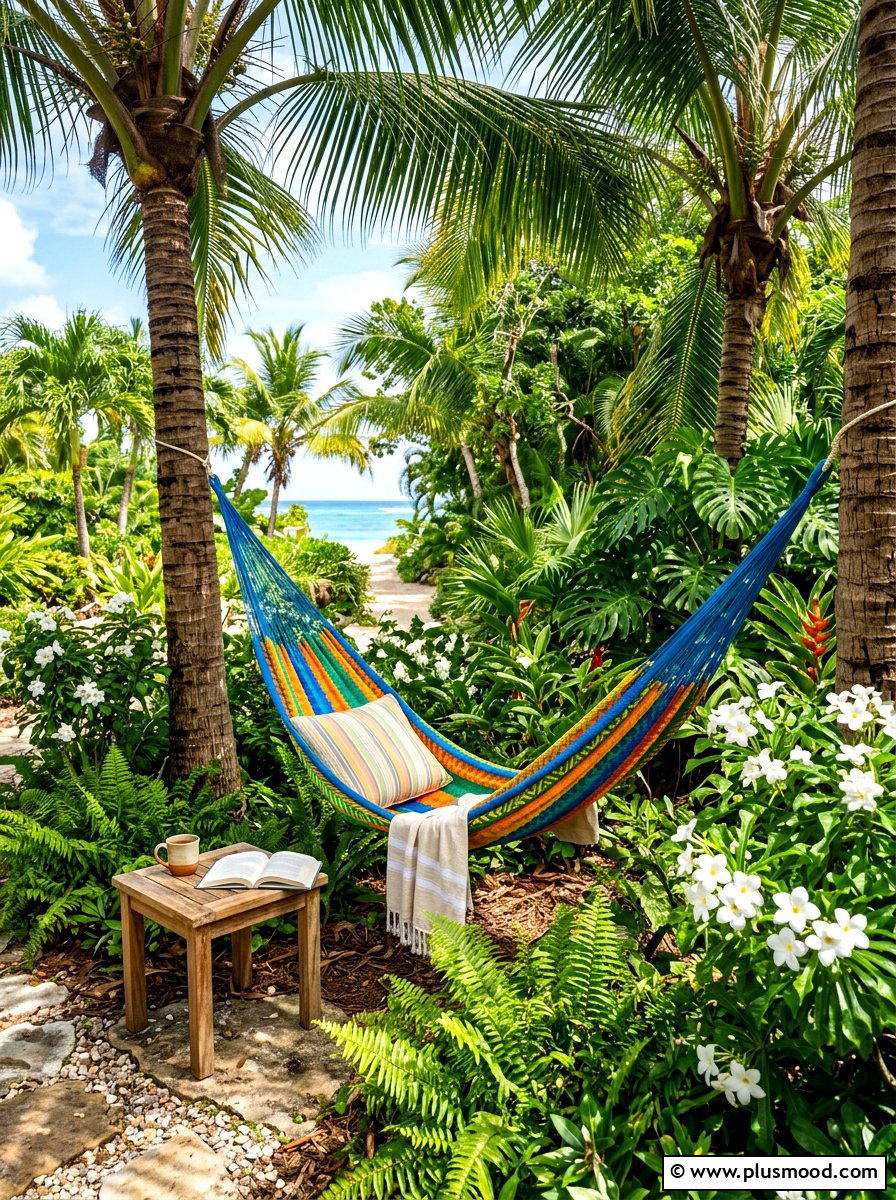 Tropical Hammock Area - 25 summer tropical garden ideas