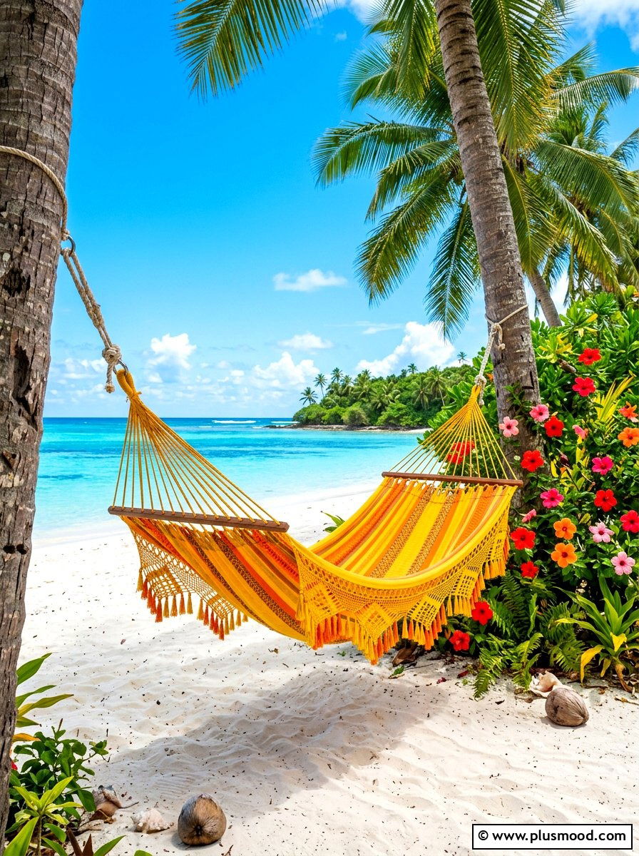 Tropical Island Hammock - 25 summer backyard hammock ideas