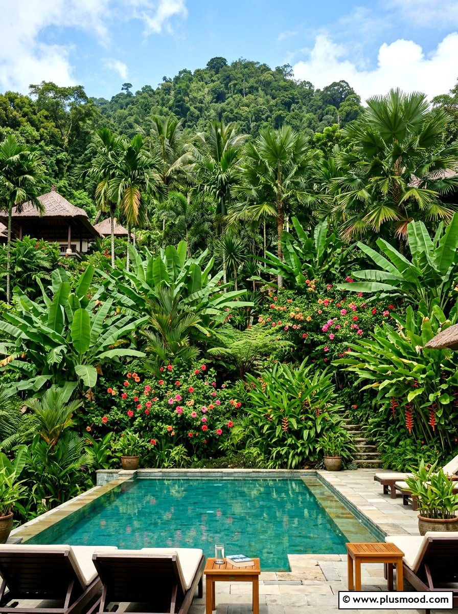 Tropical Jungle Hillside - 25 pool landscaping ideas for sloped yards