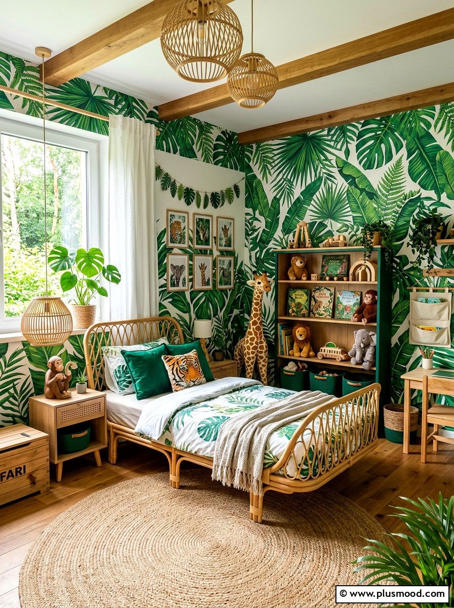 Tropical Jungle Kids Room - 25 summer kids bedroom ideas
