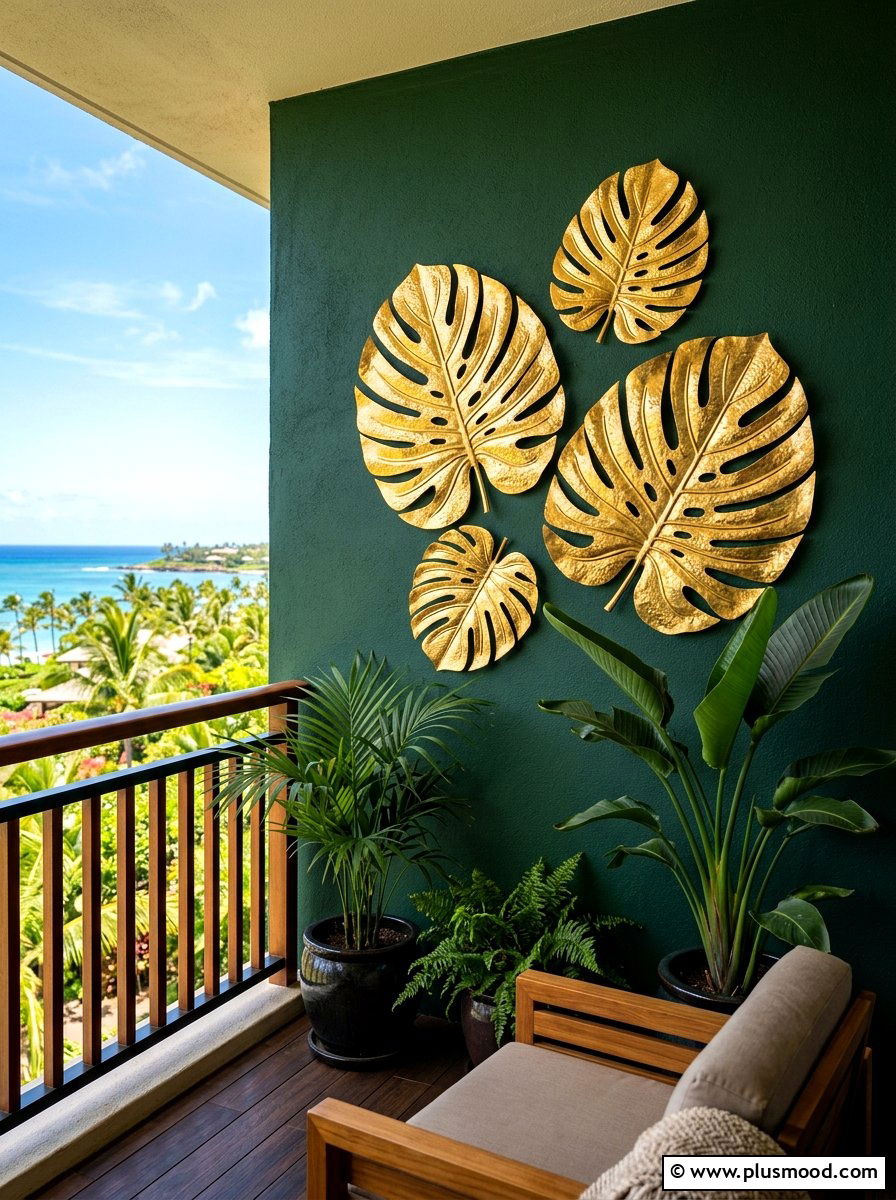 Tropical Leaf Decor - 25 summer balcony wall decor ideas