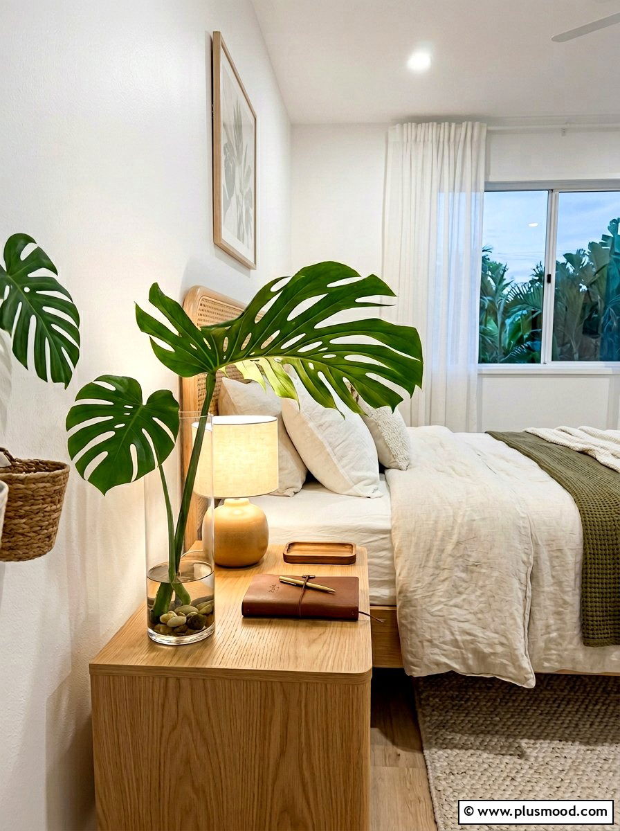 Tropical Leaf Decor - 25 summer nightstand decor ideas