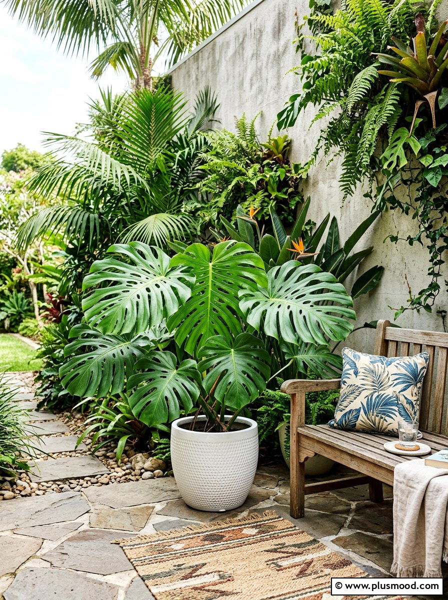 Tropical Leaf Plant - 25 summer city balcony summer decor ideas