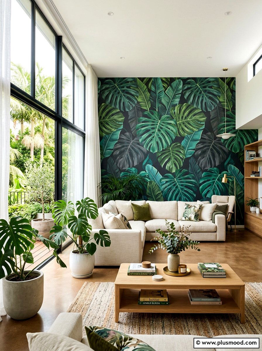 Tropical Leaf Wallpaper - 25 summer botanical decor ideas